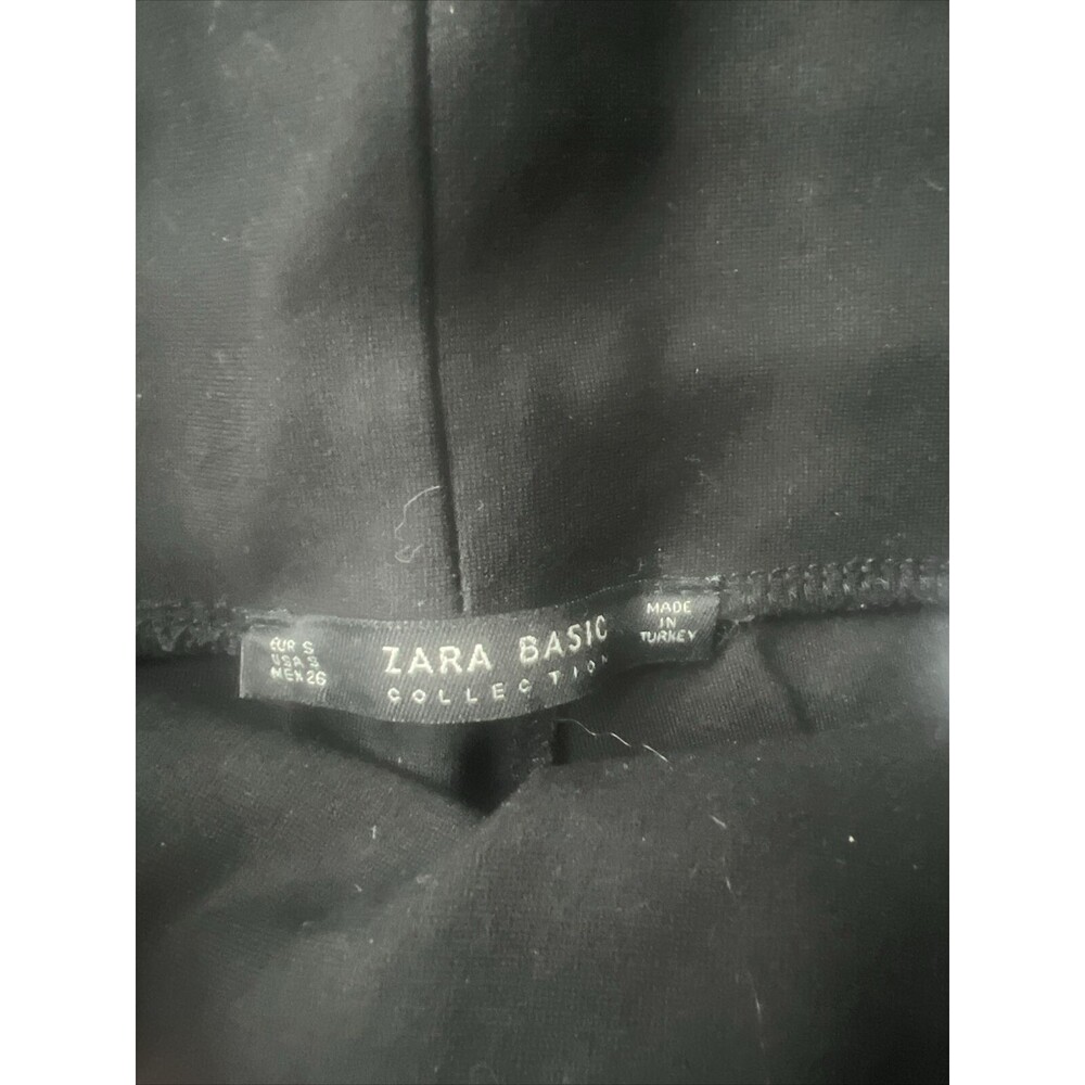 Zara Basic Womens Black Side Ribbed Leggings Small - image 6